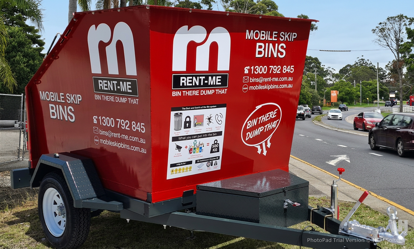 Mobile Skip Bin manufactured by Rent Me Australia